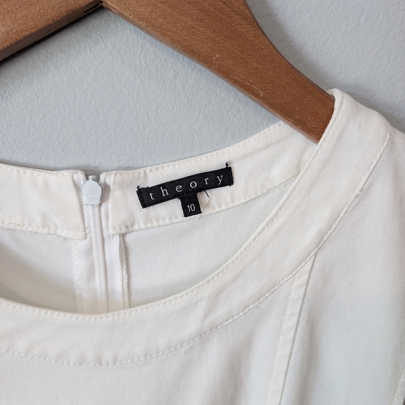 Theory White Sleeveless Sheath Midi Dress - Picture 2 of 10